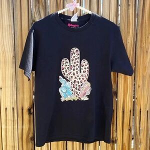 Waterschic Cheetah Cactus Short Sleeve Shirt Black Size Small